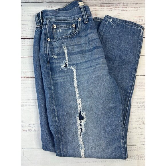 Madewell Jeans Adult 27 Blue Denim Perfect Vintage Distressed Womens - Picture 3 of 12
